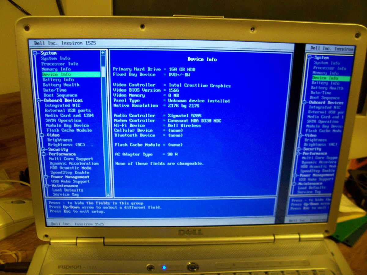 Intel vmd. Dell Inspiron 1525. Биос Inspiron 1525. Dell Inspiron BIOS 2.5.1. Dell 720 биос.